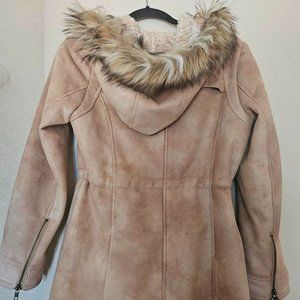 GORGEOUS Tasha Polizzi Faux Suede and Fur Trim Jacket Size Medium